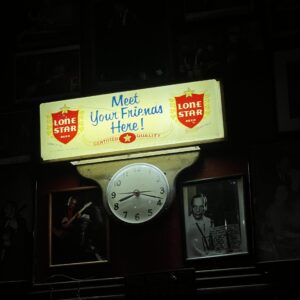 Sign that says "Meet Your Friends here" sponsored by Lonestar