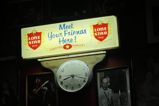 Sign that says "Meet Your Friends here" sponsored by Lonestar